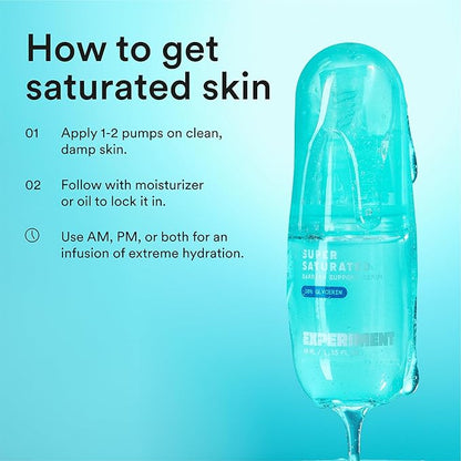 Experiment Super Saturated Ultra Hydrating Barrier Serum – 30% Glycerin, Polyglutamic Acid + Prickly Pear for Intensive Moisture, Plump + Dewy Skin, 1.35 FL OZ – Vegan for All Skin Types