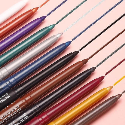 Silver Cream Eyeliner Pencil Waterproof Retractable Silver Gel Eyeliner Smudge-proof Hypoallergenic (02#)