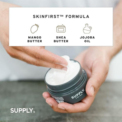 SUPPLY Ultra Lather Shaving Cream Fragrance Free - Hypoallergenic Formula for Men - 3.4 Oz Jar - Naturally Soothes and Protects, Guards Against Razor Burn and Irritation