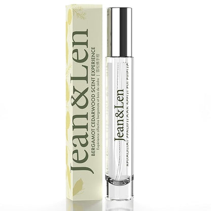 Jean & Len Scent Experience Cedarwood & Bergamot, eau de toilette with bergamot & cedarwood fragrance, practical mini perfume, ideal for on the go, minimalistic glass flacon, 0.34 Fl. Oz.