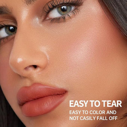 Matte Lip Stain Peel Off Lip Gloss& Lip Liner 2-in-1: One end defines lips with precision liner, the other peels off to reveal long-lasting, waterproof, smudge-proof, transfer-proof matte color.5#
