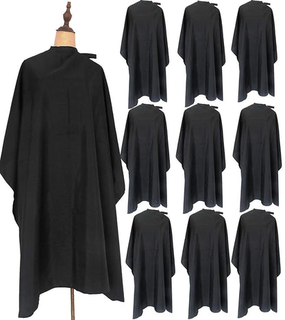 Haircut Cape Black Hair Cutting Salon Barber Capes Waterproof hairdressing for Clients Men Adults (10PCS*Barber Cape)