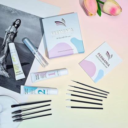 PERMANIA Brow Lamination Kit, Tube Design Instant Perm for Fuller & Thicker Eyebrows Salon Result lasts 4 weeks