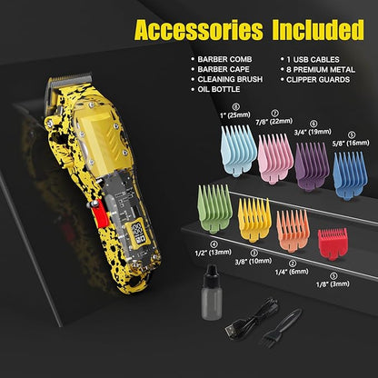 Hair Clippers for Men, Cordless Barber kit for Hair Cutting & Grooming, Hair Clippers Set for Barber Haircut with LED Display