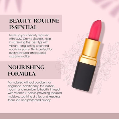 Vera Moore Creme Lipstick, Long Lasting, Lightweight, Moisturizing Opaque Color with Staying Power, Fragrance, and Paraben Free Cosmetics Soft Lipstick (Yes)