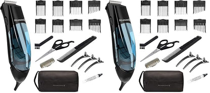 Remington Vacuum Haircut Kit, Vacuum Beard Trimmer, Hair Clippers for Men with Removable Hair Chamber and Dual Motor Power (18 Pieces) (Pack of 2)