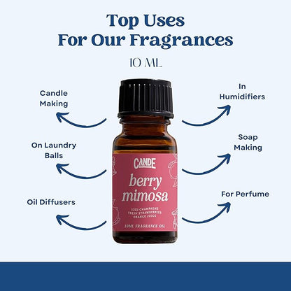 CANDECraftCo Premium Fragrance Oil – Diffuser Oils Fragrances Scented for Home, Candle Soap Making Supplies, Aromatherapy Blends for House (0.34 Fl Oz) (2-Pack, Berry Mimosa)