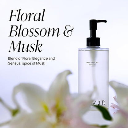 VOYAGER Foaming Body Wash with Pump, Non-stripping, Nourishing & Deep Hydration Cleanse. 10.14 Fl. Oz./300ml (Rose)