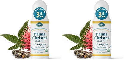 Baar Palma Christos Roll-On, Organic Castor Oil 3 oz (Pack of 2)