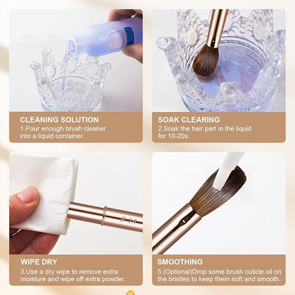 Acrylic Nail Brush Size 10,KEMEISI 100% Pure Kolinsky Nail Art Brushes Sturdy Handle Oval Shaped Acrylic Powder Nail Design Tools for Professional Manicure DIY Home Salon (Gold)