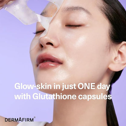 Dermafirm Soothing Repair Toning Gel Mask R4 - Brightening & Anti-Wrinkle Korean Face Mask with Glutathione - Overnight Hydrogel Mask for Glowing Skin - 4pcs