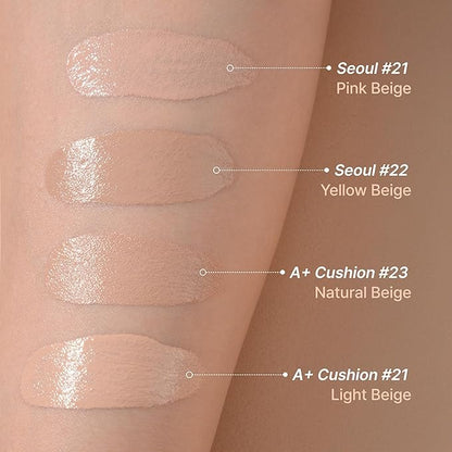 TROIAREUKE Seoul "Bridal" Cushion Foundation(#22, Yellow Beige), Korean Cushion Foundation, K-Beauty, Hydrating, Long-lasting, Lightweight, Natural Finish, Anti-Aging, Moisture, Whitening, SPF 50+