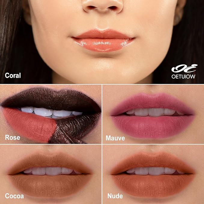 OETUIOW Lip Stain, Lip Gloss Lightweight Waterproof Stay on All Day, Smudge-proof Natural Finish, Vegan & Cruelty-Free, Stocking Stuffers for Teen Girls (Mauve)