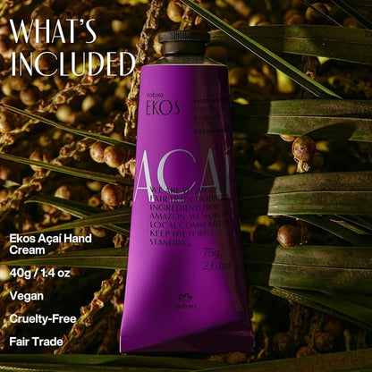 Natura - Ekos Açaí Hand Cream - Anti-Dullness Hand Balm - Recharge the Skin - Fast Absorption - Skin Moisturizer - Vegan Skin Care - Brazilian Beauty Secrets - Self Care & Body Care - 1.41oz (40g)