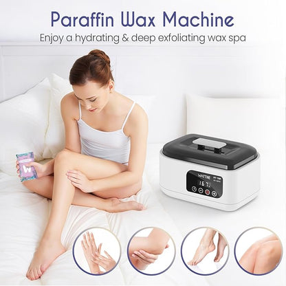 Wattne Paraffin Wax Machine for Hands & Feet – Paraffin Wax Warmer Moisturizing Kit with Auto-Timer & Precision Temperature Control, Paraffin Wax Bath for Arthritis, Dry Skin Care, Home Spa-White