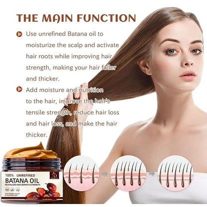 100% Unrefined Raw Batana Oil for Hair Growth Dr. Sebi Organic Pure from Honduras with Keratin, Coffee Extract & Other Ingredients to Enhance Efficacy for Thicker, Strength - Botana Oil 4oz