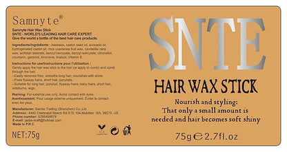 Hair Wax Stick, 3PCS-Wax Stick For Hair Slick Stick, Slick Back Stick Hair Stick Wax Edge Frizz No-white Chips & No-Residue & No-Greasy & Easy to Absorb 2.7 Oz