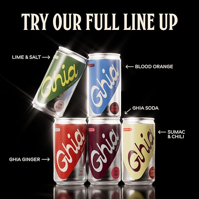 Ghia Non-Alcoholic Le Spritz | Ginger 12-Pack | Canned Mocktail & Cocktail Mixer, Zero Proof Sparkling Apéritif with Soothing Herbal Extracts | No Sugar, No Artificial Flavors, Caffeine-Free