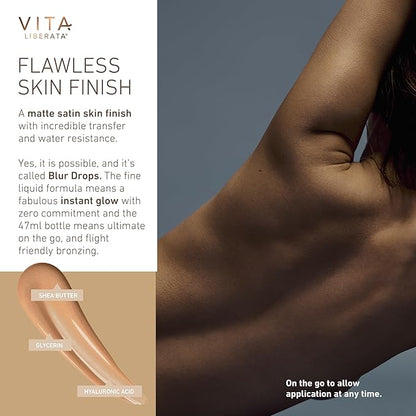 VITA LIBERATA Everyday Body Blur Drops Medium 1.59 Fl Oz, Body Makeup, Wash Off Tanning Drops, Water Resistant, Matte Satin Skin Finish