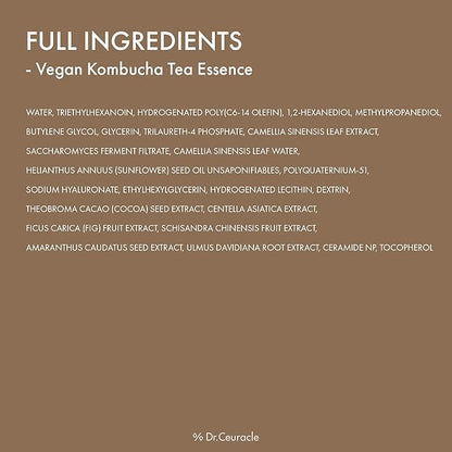 Dr.Ceuracle Vegan Kombucha Tea Essence - Hydrating Milky Toner with Kombucha Tea Extract, Centella Asiatica, Ceramide, Korean Skincare (150 ml / 5.07 fl. oz.)