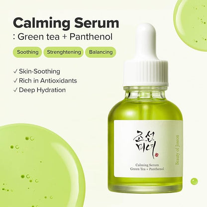 Beauty of Joseon Calming Serum Green Tea Panthenol Soothing, Moisturizing Sensitive, Acne-Prone, UV Irritated Skin, Daily Korean Skin Care for Men and Women, 30ml 1 fl.oz