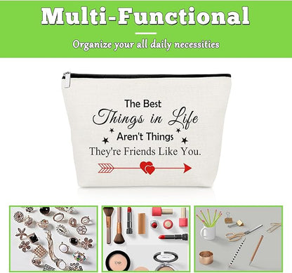 Best Friend Ever Makeup Bag Best Friend Birthday Gifts Inspirational Gifts for Women Friendship Presents for Soul Sister Christmas Mothers Day Presents Friendship Appreciation Travel Cosmetic Pouch