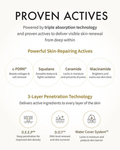 REJURAN® Dual Effect Ampoule, DOT DUAL c-PDRN® [Larger Size] - Salmon DNA Face Serum for Deep Rejuvenation, Wrinkle Care, Skin Elasticity with Visible Anti-Aging Results. Korean Skincare (1.69 fl oz)