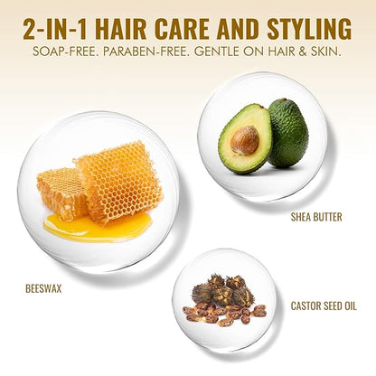 Dolahair Hair Wax Stick - Flyaway Control and Styling Pomade for Kids, Women, and Men - Accessorie Slick Back Hair Brush Kit Hair Bun Maker (Pack of 4)