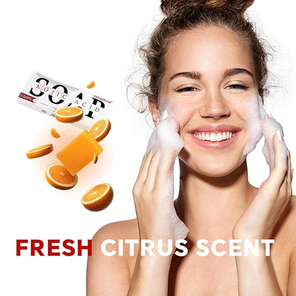 Kojic Acid Soap, Turmeric Soap Bar for Dark Spots, Fresh Citrus Scent, Gentle for Face and Body Wash with Vitamin C, Shea Butter, Retinol, Stocking Stuffers, Christmas Gifts(3 PACK)