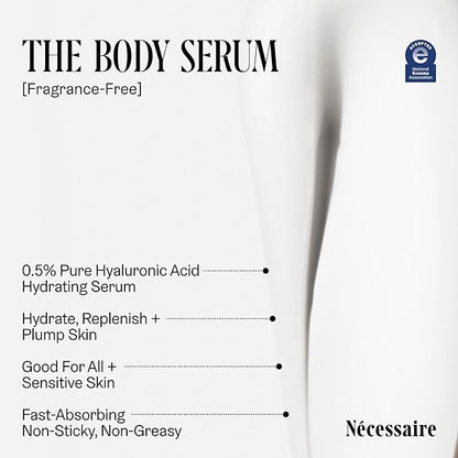 Nécessaire The Body Serum – Fragrance-Free Hydrating Lotion with Hyaluronic Acid + Niacinamide – Fast-Absorbing Body Serum for Sensitive + Eczema-Prone Skin. 1.7fl oz.
