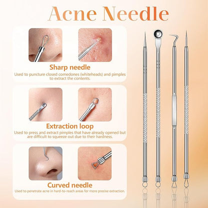 Yccu Blackhead Remover Vacuum Pore Extractor Black Head Remover for Face Blackhead Extractor Pore Vacuum Pimple Extractor Skin Tag Remover Tool Pore Cleaner with USB Charge 4 Modes 5 Suction Heads