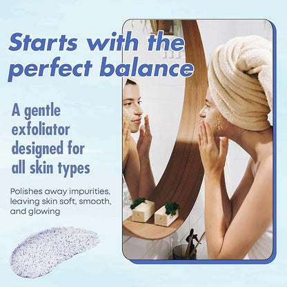 Hyaluronic Acid Facial Scrub - Dermatologist Tested, Anti-Aging, Korean Skin Care, Hydrates & Plumps Dry Skin, Improves Texture & Firmness - Gentle, Vegan, 95% Natural - 1 Pack