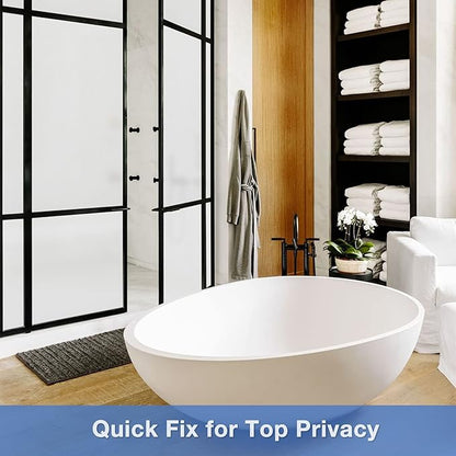 Volcanics Frosted Glass Window Privacy Film, Removable Static Cling Bathroom Window Film, Heat Control UV Blocking, Peep-Proof, Ideal for Home Office 35.4 x 39.3 Inches