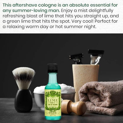 Clubman Pinaud Lime Sec Eau De Cologne – Fresh Citrus Scent, Invigorating After Shave Cologne for Men, 1.7 oz, 2 Pack