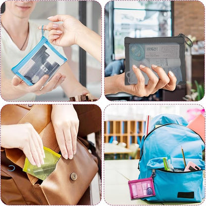Mini Mesh Pouches(4 Pack), Small Mesh Bags with Zipper Nylon Makeup Pouches Bag Cosmetic Pouch Travel Purse Organizer Insert Diaper Inside Bag Organizers Home Organizing Size See Through Cute Colors