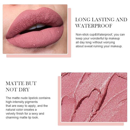 BINGBRUSH Crayon Matte Longwear Lipstick Pack Set,Moisture Smooth Color Stick Ultimate Lip Crayon for Makeup Collection - 24 hour lipstick waterproof and smudge proof Velvet Lipgloss (07#)