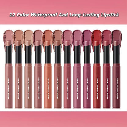 Matte Nude Red Lipstick For Women Highly Pigmented Lip stick Hypoallergenic Waterproof Long Lasting Lipsticks Quick Makeup Lightweight Portable # 01