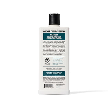 Duke Cannon Supply Co. Thick High Viscosity Body Wash – 3X Thicker, Cleansing Shower and Bath Gel, Mineral-Enriched for Men – Shower Gel – Men’s Body Scrub – Seawolf (18 oz)