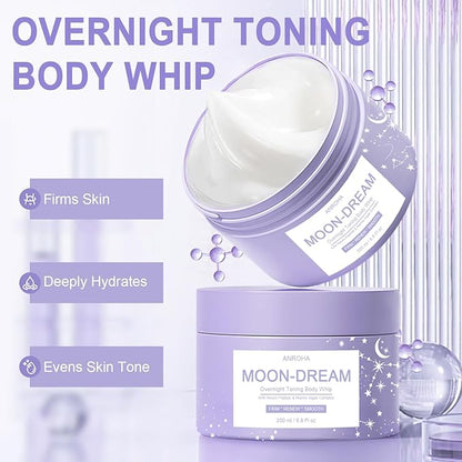 Moon Dream Overnight Toning Whip - Get Body Firming Cream for Women - Age Defying Lift and Frim Cream Helps Target the Appearance of Loose Skin On the Body 6.8 Fl oz