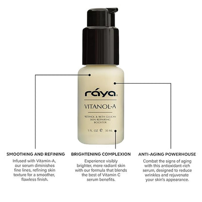 RAYA Vitanol - A (501) Serum for Face | Vitamin-A & Vitamin C Serum | Anti-Aging, Antioxidant Face | Skin Care for Oily Skin | Smoothing, Refining & Skin lightening