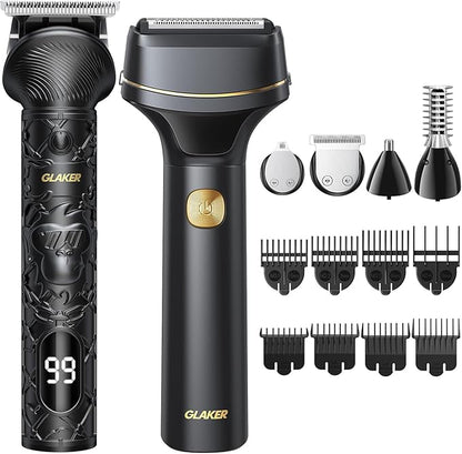 GLAKER Hair Clippers for Men Professional, Cordless Clippers for Hair Cutting, Mens Bear Trimmer, Electric Razor Barber Clippers Hair Trimmer, Gifts for Men