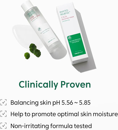 THANKYOU FARMER Phyto Relieful CICA PHA LHA Boosting Toner 7.03 fl oz (200ml), Dermatologist Tested, Alcohol-Free Liquid Exfoliant for Face, Oil-Free Hydrating Toner, Vegan, Fragrance-Free