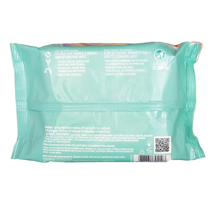 Pacifica Makeup Remover Face Wipes - Daily Facial Cleansing & Exfoliating Towelettes - Biodegradable - Organic - w/ Gycolic Acid - Clean Beauty Vegan & Cruelty-Free Dermatologist Tested 30 Count