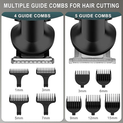 Hatteker 8-in-1 Mens Grooming Kit - Zero-Gap T-Blade Trimmer, IPX7 Waterproof Cordless Set with Hair Clipper/Beard Trimmer/Nose Trimmer, USB Rechargeable (1.5H Charge 180M Use) for Home & Travel