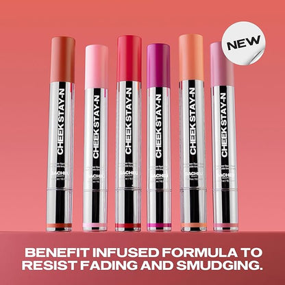 Sacheu Cheek STAY-N Liquid Blush for Cheeks — High Pigment, Buildable, Lightweight Cream Blush for Dewy & Radiant Flushed Cheeks — Long-lasting & Cruelty Free, Pretty in Pink Duo