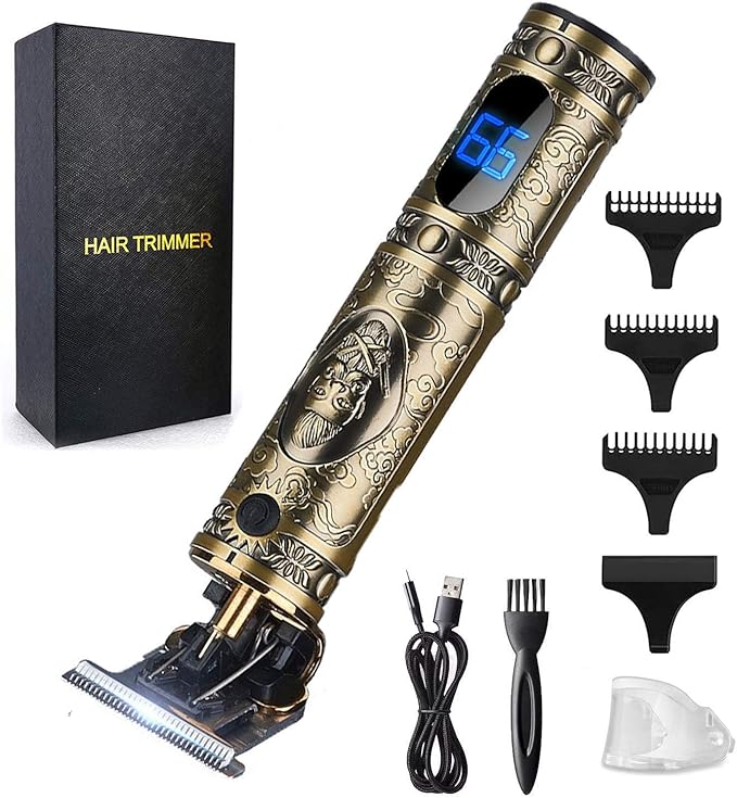 RESUXI Hair Clippers for Men Hair Trimmer for Barbers,Professional Cordless T Blade Trimmer, Beard Edger Liners for Men,Barber Shavers for Hair Cutting,Gold Knight Close-Cutting Hair Machine