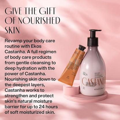 Natura - Ekos Castanha Collection Bio-Beauty Gift Set (4 Products) - Body Lotion, Hand Cream, Foot Cream, Shower Gel - Gift Box - Vegan Skin Care - Brazilian Beauty Secrets - Self Care & Body Care