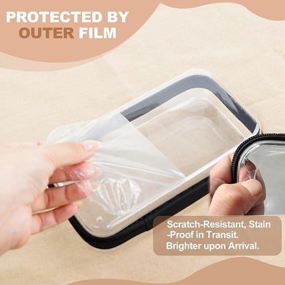 3pcs Clear Hard Shell Zipper Case, Transparent Hard Plastic Zipper Pouches, Portable Travel Organizer, Clear Toiletry Bag, Craft and Arts Organizer, Toy Storage Bins, Stackable Hard Side Plastic Case