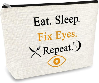 Optometrist Gift Eye Doctor Vision Gifts Travel Cosmetic Bag Funny Optometry Optician Gift Ophthalmologist Gift Makeup Bag for Women Birthday Christmas Retirement Gift for Optometrist Optician