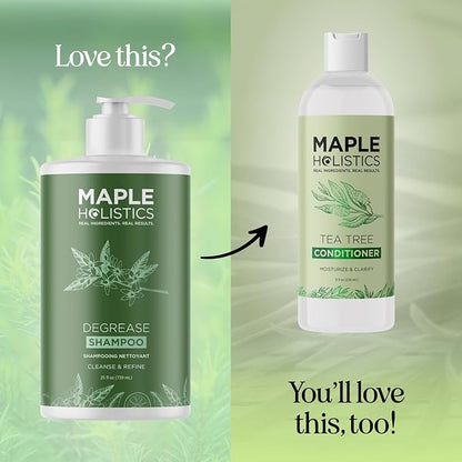 Maple Holistics Clarifying Shampoo for Oily Hair and Scalp - Deep Cleansing Shampoo Build Up Remover with Rosemary Oil - for Greasy Hair & Scalp - Vegan Color Safe Sulfate & Paraben Free (25 Fl Oz)